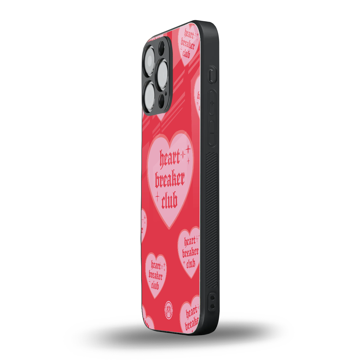 heart breaker club back phone cover | glass case for iphone 16 pro max