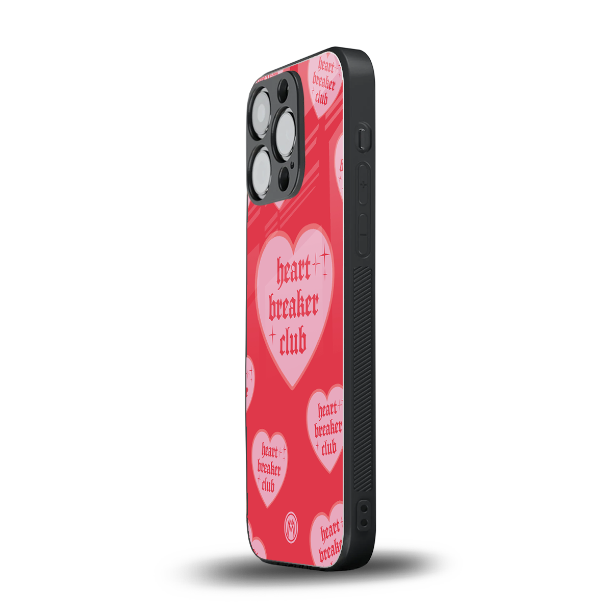 heart breaker club back phone cover | glass case for iphone 16 pro