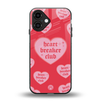 heart breaker club back phone cover | glass case for iphone 16