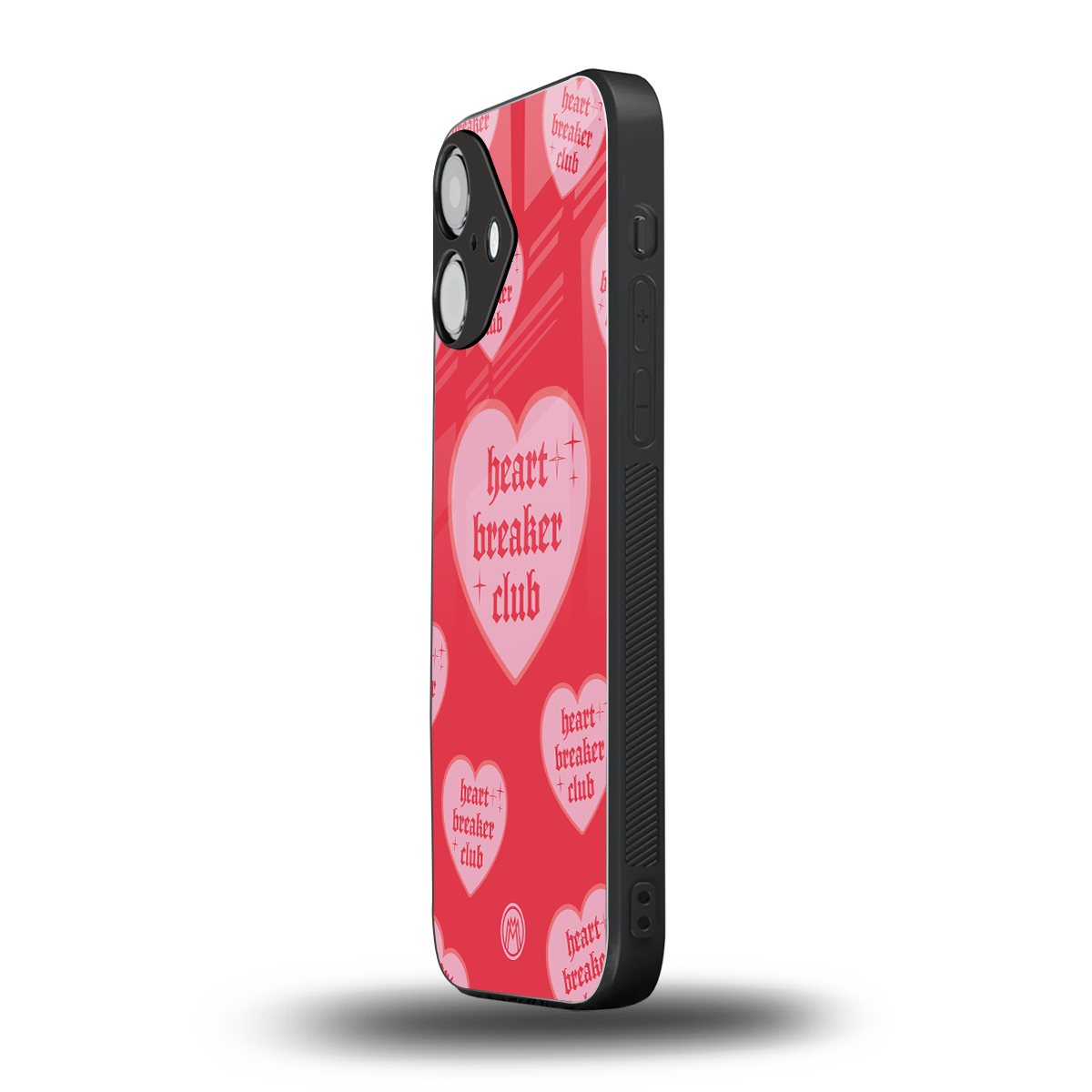 heart breaker club back phone cover | glass case for iphone 16
