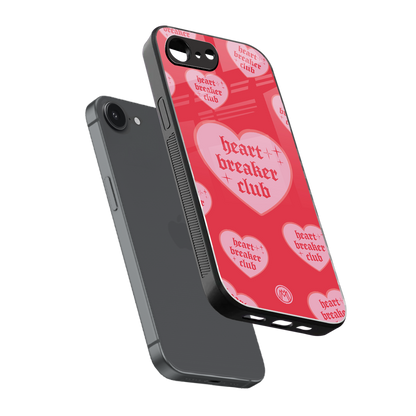 heart breaker club back phone cover | glass case for iphone 16e
