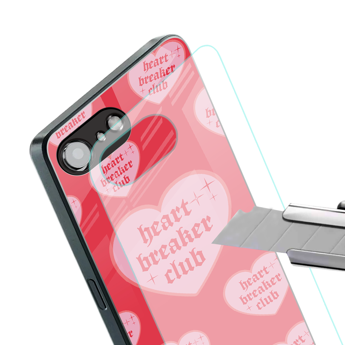 heart breaker club back phone cover | glass case for iphone 16e