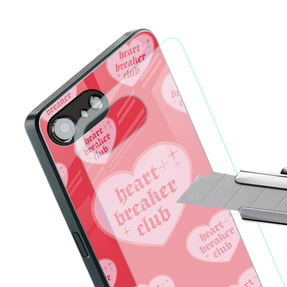 heart breaker club back phone cover | glass case for iphone 16e