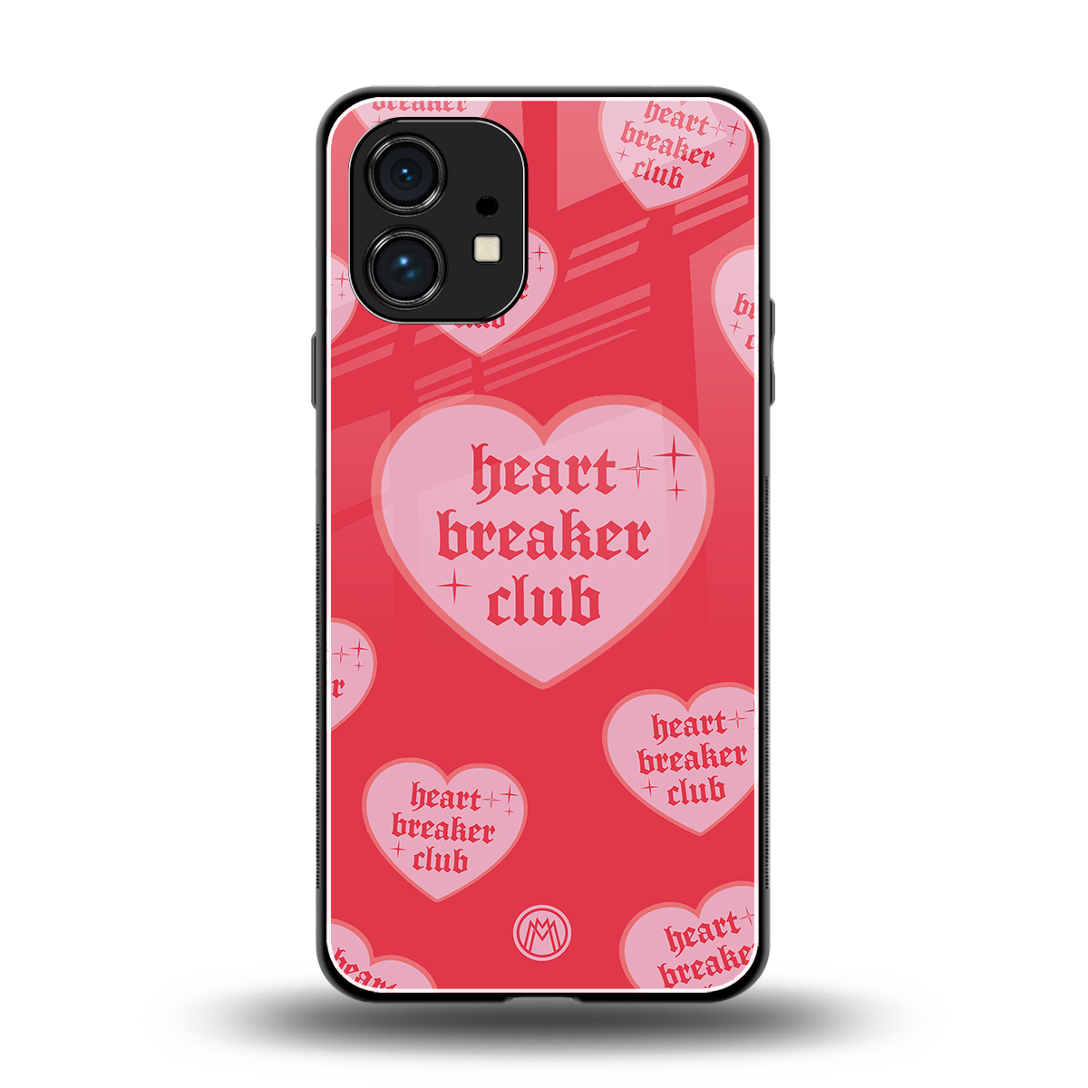 heart breaker club back phone cover | glass case for nothing phone 1