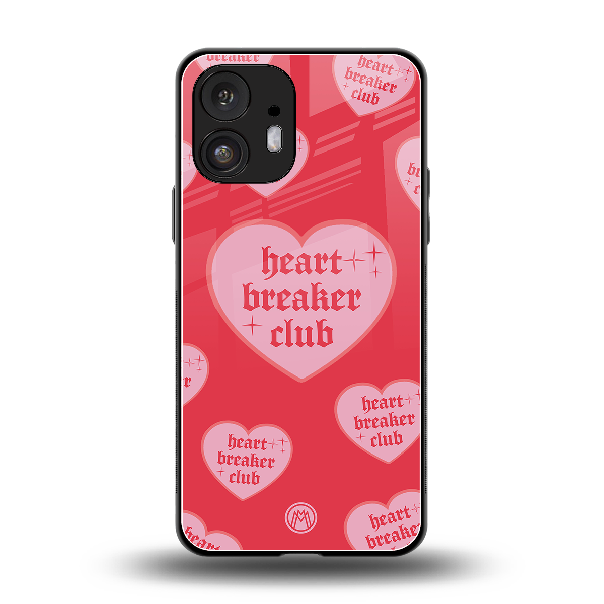 heart breaker club back phone cover | glass case for nothing phone 2