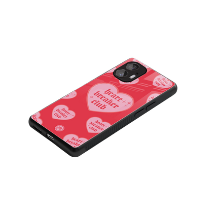 heart breaker club back phone cover | glass case for nothing phone 2