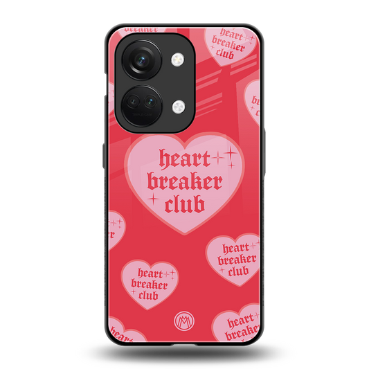 heart breaker club back phone cover | glass case for oneplus nord 3