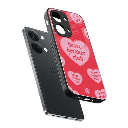 heart breaker club back phone cover | glass case for oneplus nord 3