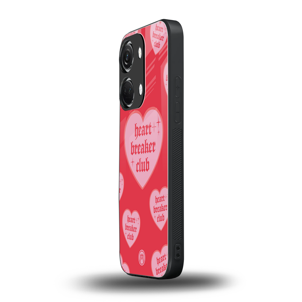 heart breaker club back phone cover | glass case for oneplus nord 3