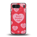 heart breaker club back phone cover | glass case for oneplus nord 4