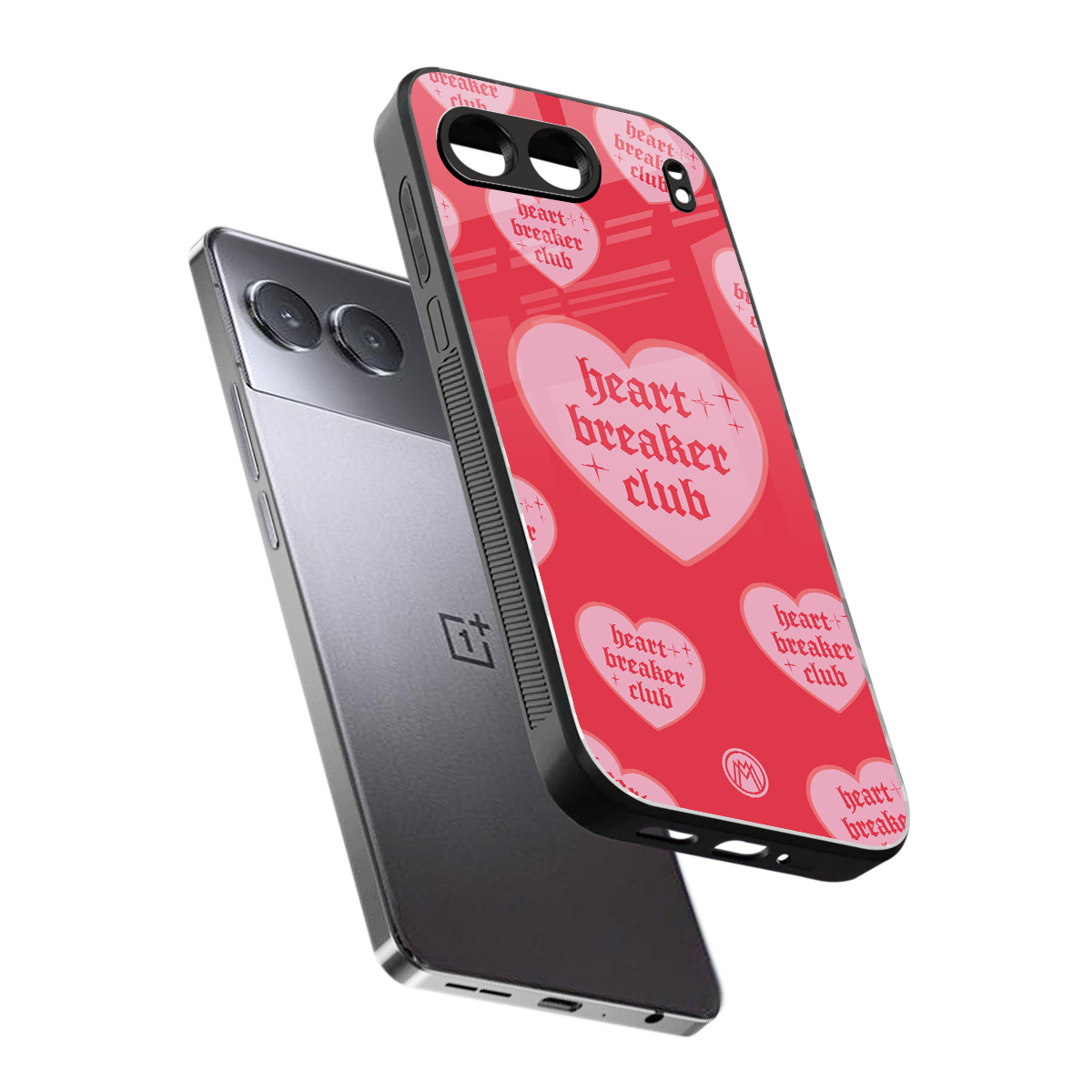 heart breaker club back phone cover | glass case for oneplus nord 4