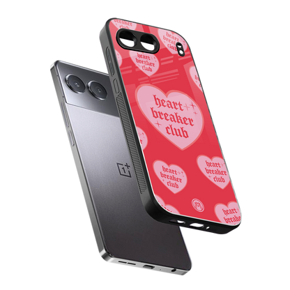 heart breaker club back phone cover | glass case for oneplus nord 4