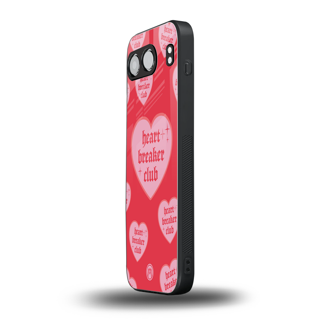 heart breaker club back phone cover | glass case for oneplus nord 4