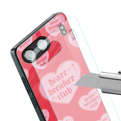 heart breaker club back phone cover | glass case for oneplus nord 4
