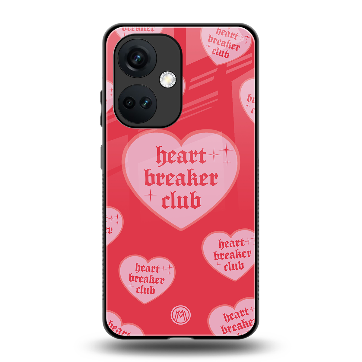 heart breaker club back phone cover | glass case for oneplus nord ce 3