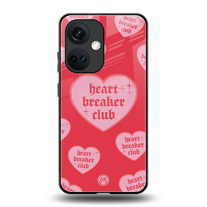 heart breaker club back phone cover | glass case for oneplus nord ce 3