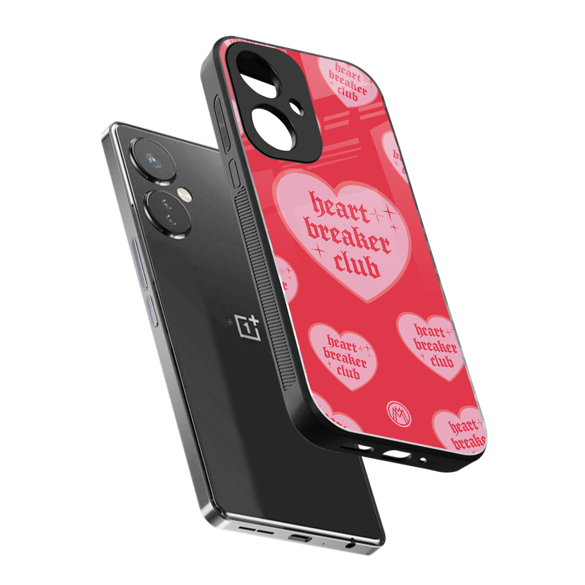 heart breaker club back phone cover | glass case for oneplus nord ce 3