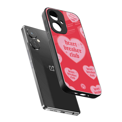 heart breaker club back phone cover | glass case for oneplus nord ce 3