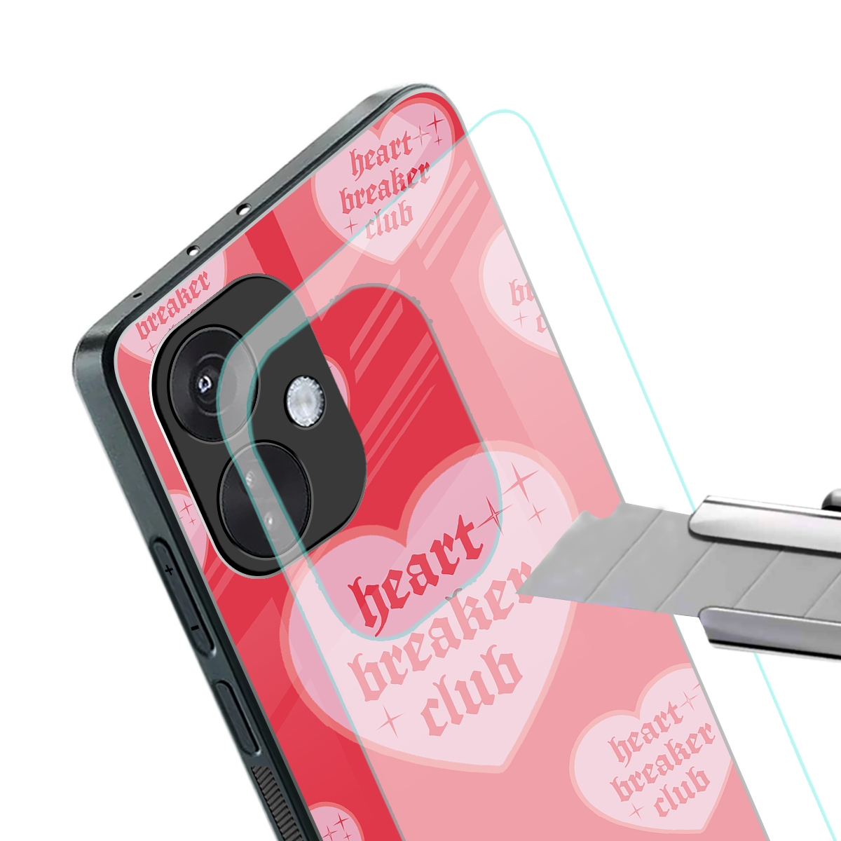 heart breaker club back phone cover | glass case for oneplus nord ce 3