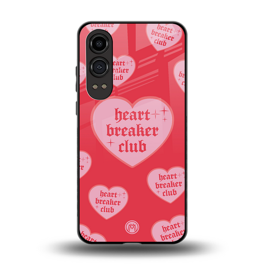 heart breaker club back phone cover | glass case for oneplus nord ce 4 lite