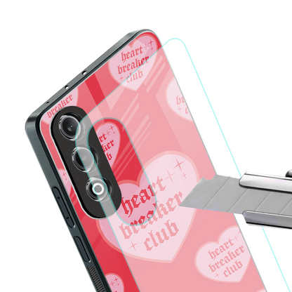heart breaker club back phone cover | glass case for oneplus nord ce 4
