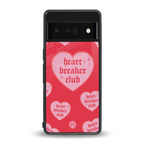 heart breaker club back phone cover | glass case for google pixel 6 pro