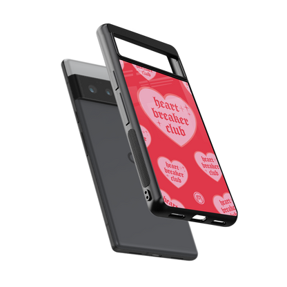 heart breaker club back phone cover | glass case for google pixel 6 pro