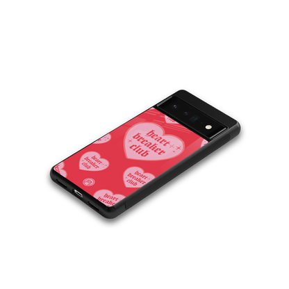 heart breaker club back phone cover | glass case for google pixel 6 pro