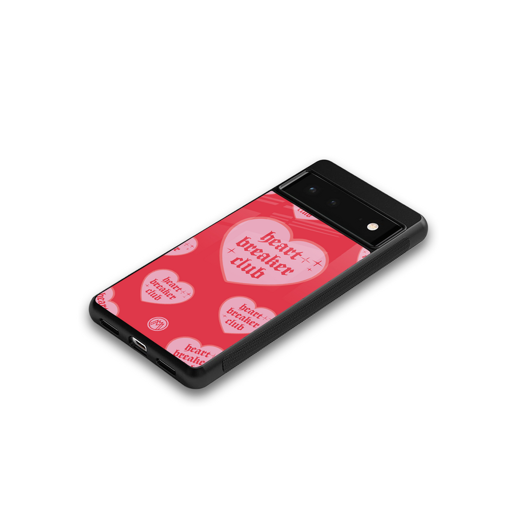 heart breaker club back phone cover | glass case for google pixel 6