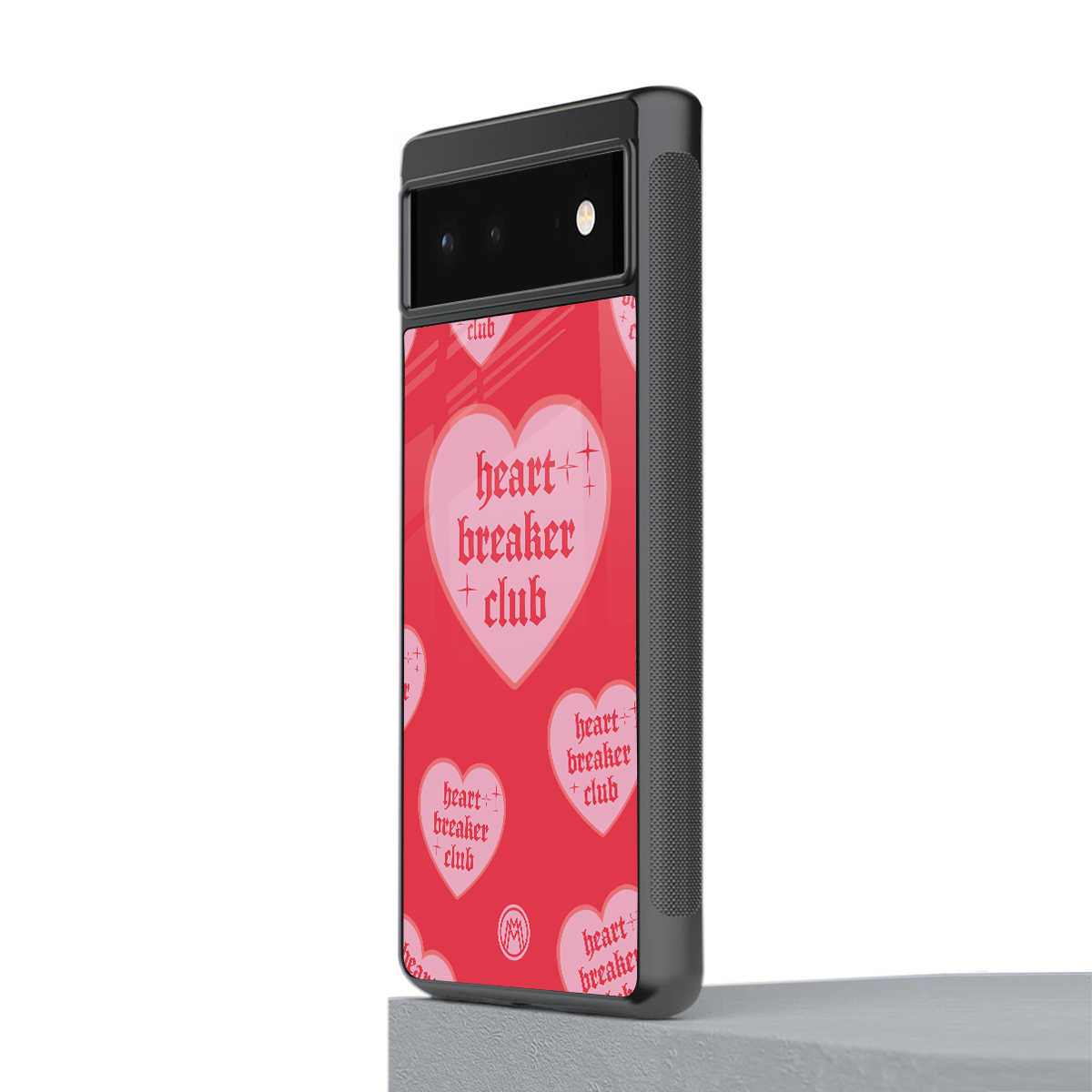 heart breaker club back phone cover | glass case for google pixel 6
