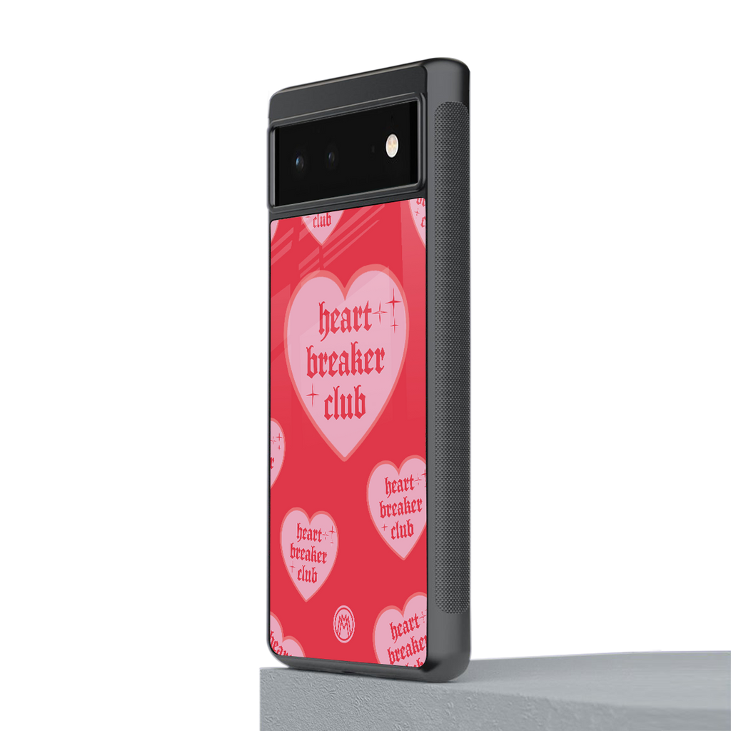 heart breaker club back phone cover | glass case for Google Pixel 6A