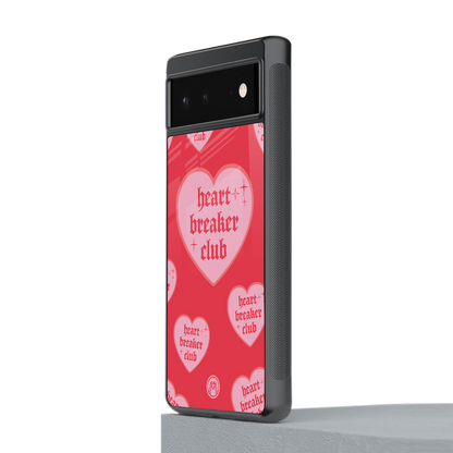 heart breaker club back phone cover | glass case for Google Pixel 6A