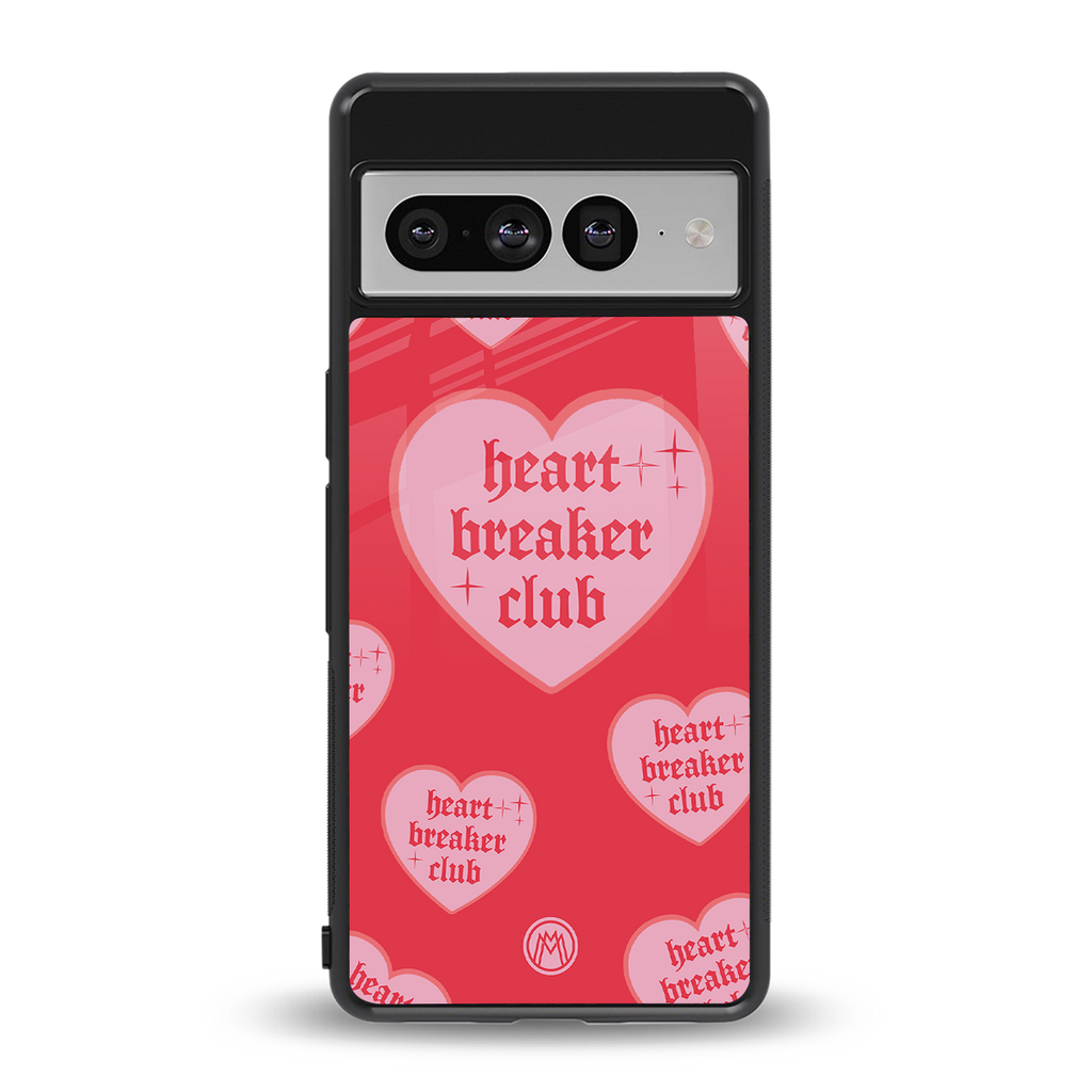 heart breaker club back phone cover | glass case for google pixel 7 pro