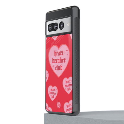 heart breaker club back phone cover | glass case for google pixel 7 pro