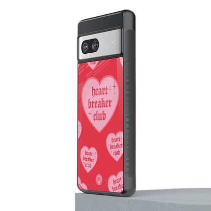 heart breaker club back phone cover | glass case for Google Pixel 7