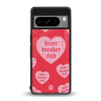 heart breaker club back phone cover | glass case for google pixel 8 pro