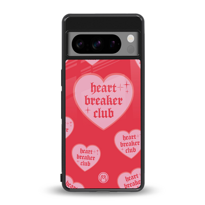 heart breaker club back phone cover | glass case for google pixel 8 pro