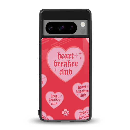 heart breaker club back phone cover | glass case for google pixel 8 pro