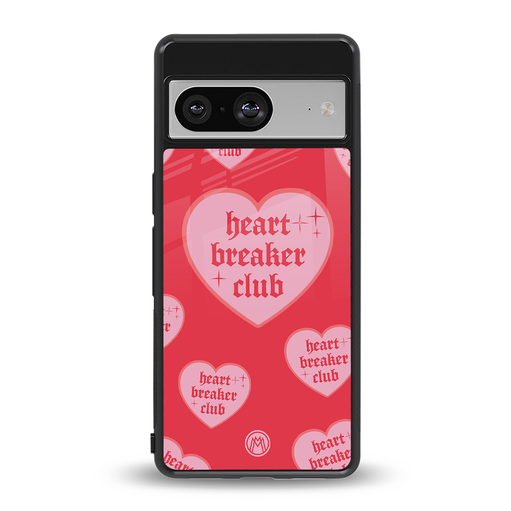 heart breaker club back phone cover | glass case for Google Pixel 8