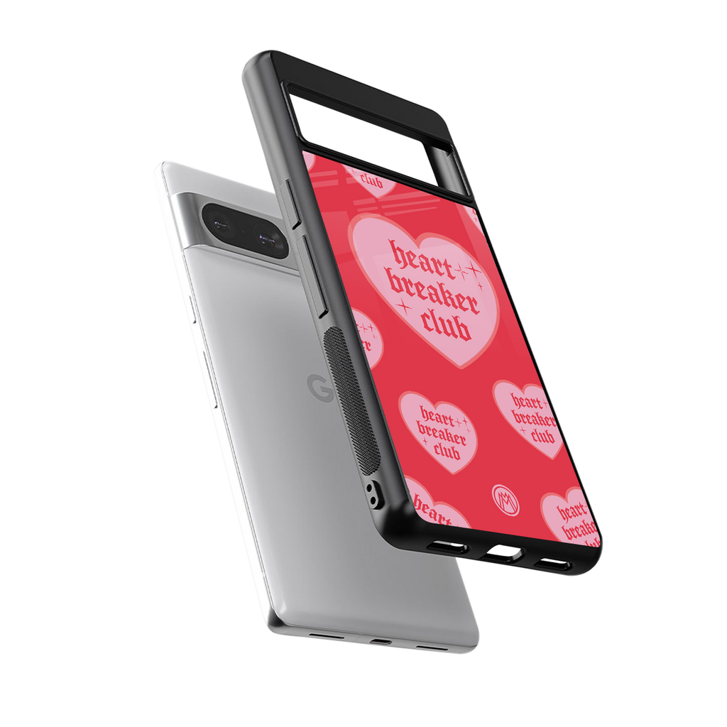 heart breaker club back phone cover | glass case for Google Pixel 8