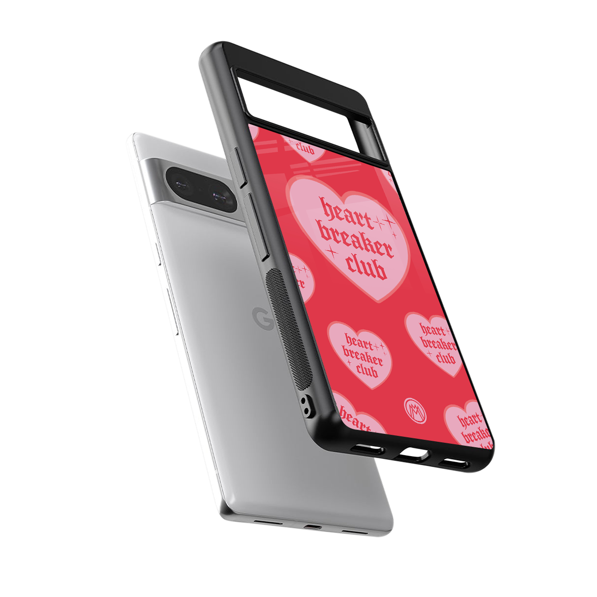 heart breaker club back phone cover | glass case for Google Pixel 8