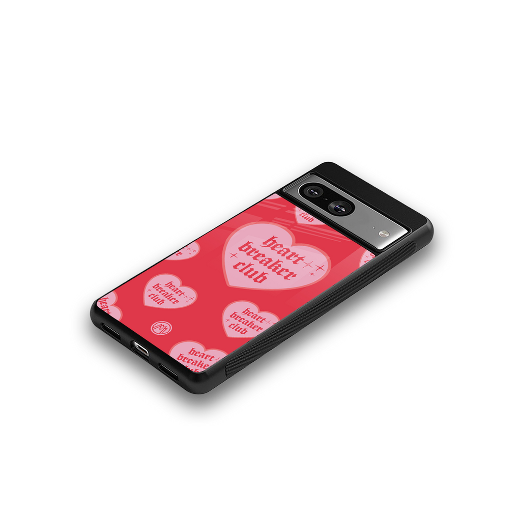 heart breaker club back phone cover | glass case for Google Pixel 8