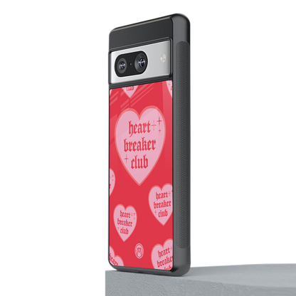 heart breaker club back phone cover | glass case for Google Pixel 8