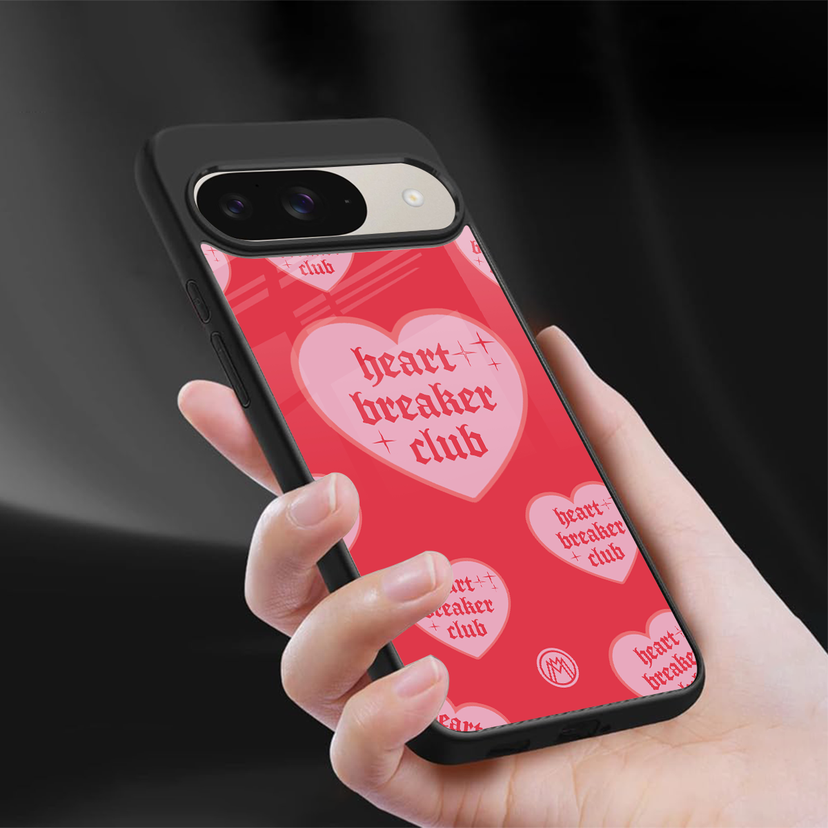 heart breaker club back phone cover | glass case for google pixel 9