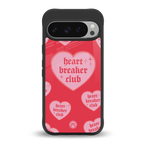 heart breaker club back phone cover | glass case for google pixel 9 pro xl