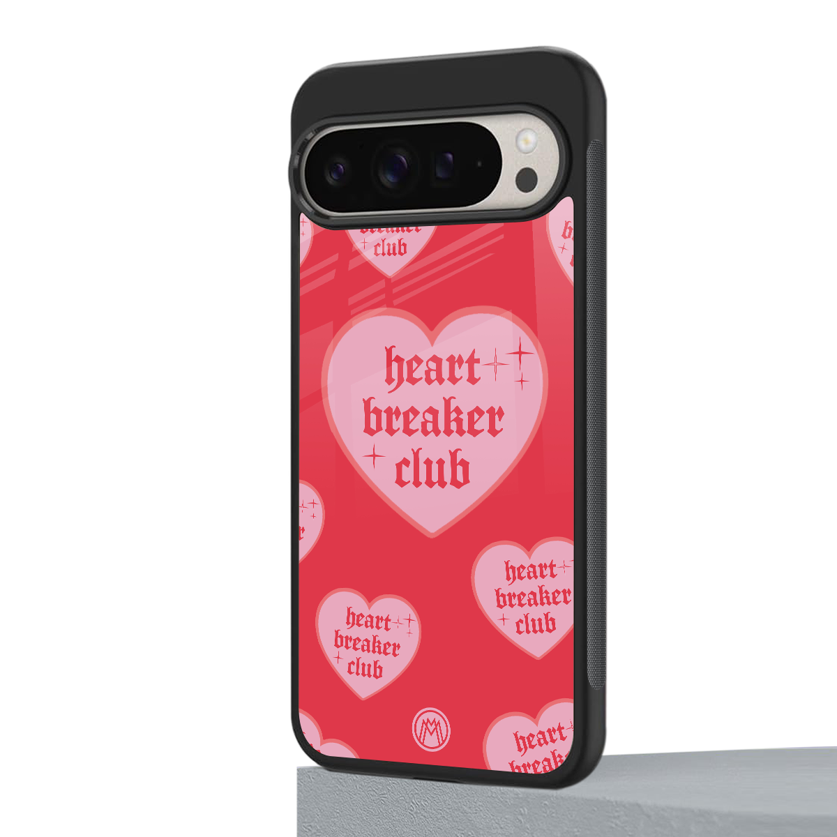 heart breaker club back phone cover | glass case for google pixel 9 pro xl