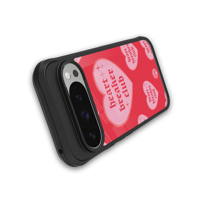 heart breaker club back phone cover | glass case for google pixel 9 pro xl