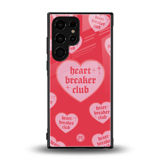 heart breaker club back phone cover | glass case for samsung galaxy s23 ultra
