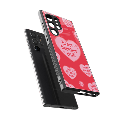 heart breaker club back phone cover | glass case for samsung galaxy s24 ultra