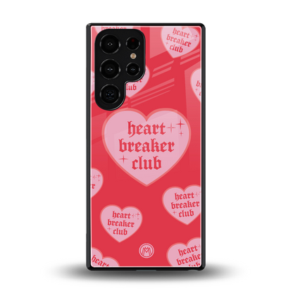 heart breaker club back phone cover | glass case for samsung galaxy s25 ultra